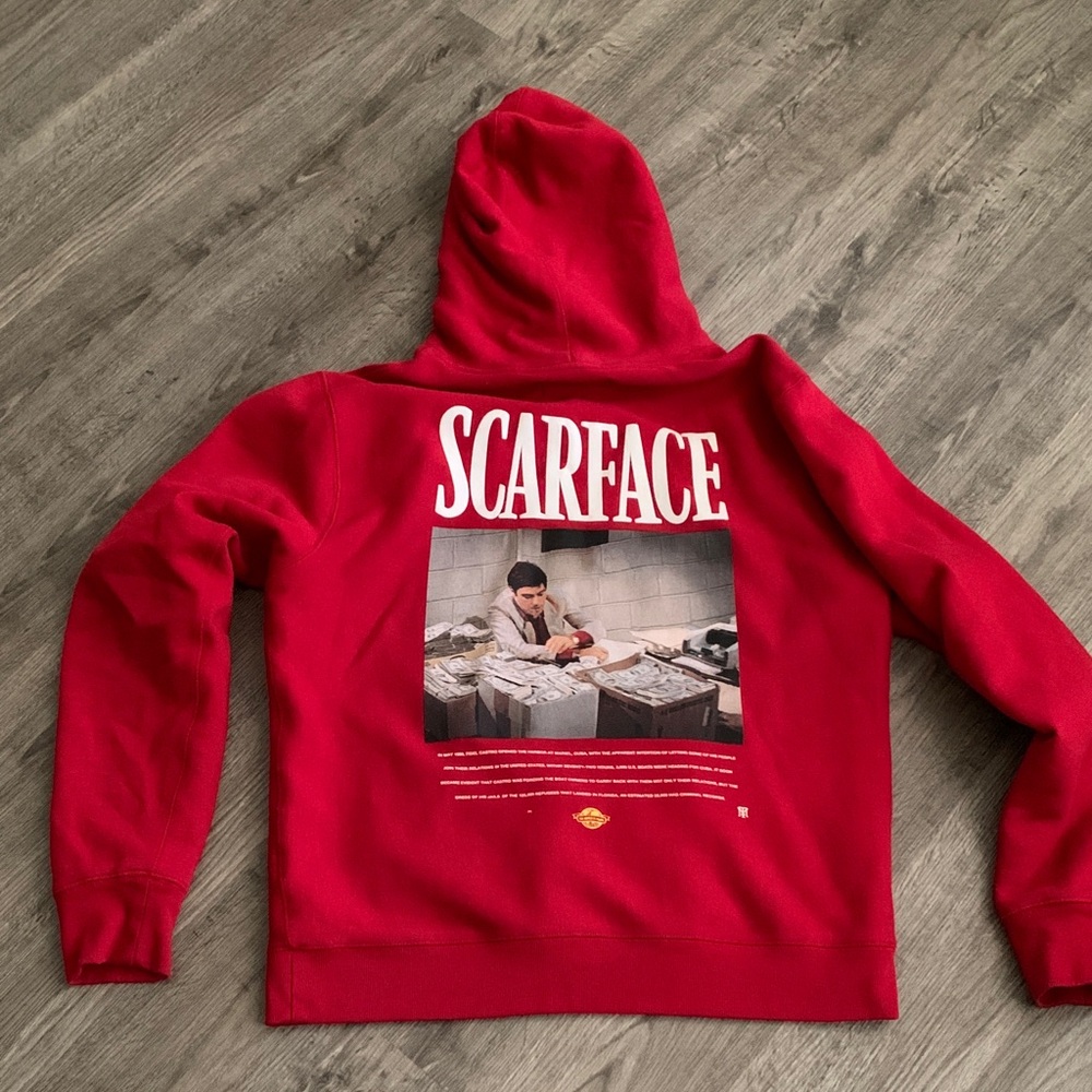 Scarface X Shoe Palace Red Graphic Hoodie Sweater XL Used